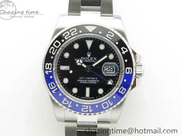 0129 GMT Master II 116710BLNR Batman Ceramic 316L Steel ROF Best Edition Black Dial on SS Bracelet A Youthful 2659